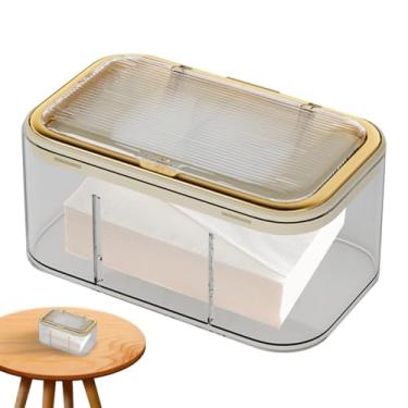 Imagem de Caixa de tecido transparente quadrada, suporte de tecido transparente - Home Porta Guardanapos Dispensador Quadrado | Organizador claro do guardanapo do recipiente da folha do secador para o banheiro,