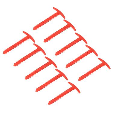 Imagem de Acouto 10 Unidades de Estacas de Barraca Em Espiral Em Forma de T de Plástico Leve de 5,7 Polegadas - âncoras de para Acampamento, Dossel e Atividades Ao Ar Livre, Coloridas (Vermelho)