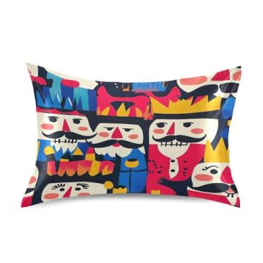 Imagem de Blueangle Fronha de cetim com desenho animado quebra-nozes para cabelo e pele, fronha de seda, tamanho padrão (51 x 66 cm) - Capas de almofada de cetim com fecho de envelope (22)