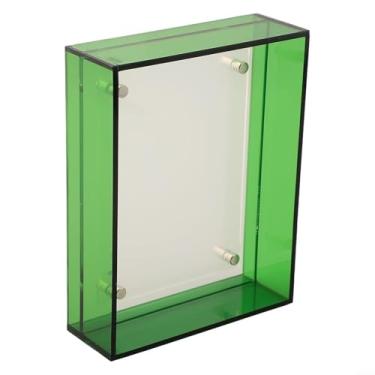 Imagem de Moldura de acrílico transparente sem moldura para cartões postais e fotos de prêmios, fácil instalação, 2 blocos transparentes, 4 parafusos, pequenos, 11 x 14 cm, vermelho, verde, amarelo, laranja