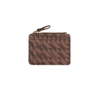 Imagem de Porta Cartão Feminino Monograma BG Marrom - Bagaggio, U, Marrom