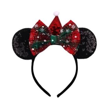 Imagem de Tiara De Natal Mickey Mouse Com Orelhas De Flor De Neve, Acessórios De