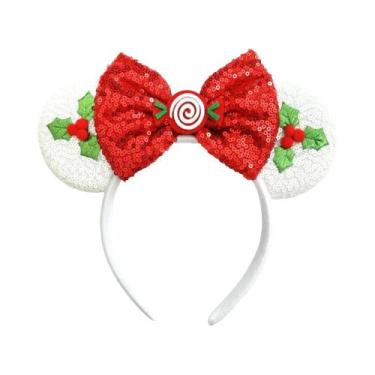 Imagem de Tiara De Natal Mickey Mouse Com Orelhas De Flor De Neve, Acessórios De