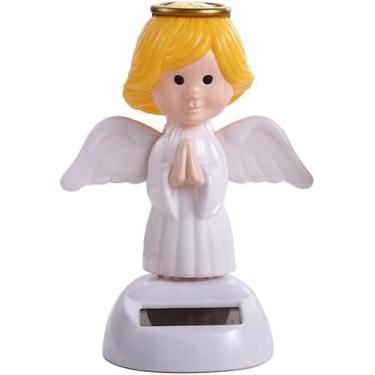 Imagem de Gryshanyun Ornamento de anjo dançante movido a energia solar, boneco de mão para decoração de janela de painel de carro