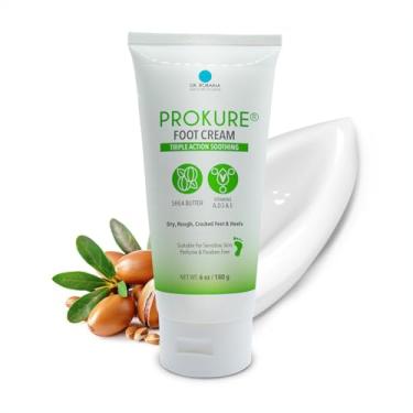 Imagem de PROKURE Creme hidratante avançado para pés secos e rachados e calos com manteiga de karité, óleo de melaleuca e Aloe Vera | Não oleoso, sem parabenos | Feito nos EUA | 170 g