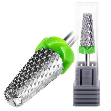 Imagem de Fantexy Broca de unha de carboneto de 3/81.3 cm - Remova os géis rígidos de acrílico de forma rápida e segura, broca de carboneto de tungstênio 5 em 1 para arte de unhas, manicure, pedicure, gel