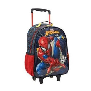 Imagem de Mochila de Rodinhas Escolar Homem-Aranha Black Basic 13340 - xeryus