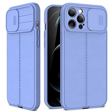 Imagem de Capa de proteção de lente de câmera deslizante para iPhone 13 12 11 Pro Max XR XS X 6 7 8 Plus Mini SE Textura de Couro Refrigerante Capa Traseira Macia, Roxa, Para iPhone 8 Plus
