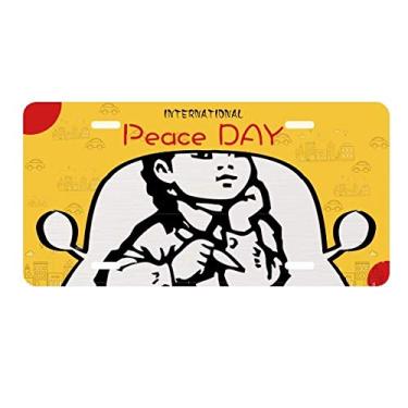 Imagem de DIYthinker Caneta de mesa para meninas, desenho preto, placa de licença patriotismo para decoração de carro, dia da paz