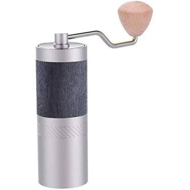 Imagem de JWCN Moedor de café manual portátil de grãos de café de aço inoxidável hexagonal cônico moedor de café de broca rápida desmontagem para casa-marrom e cinza