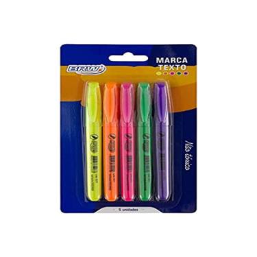 Imagem de Kit Com5 Canetas Marca Texto 5 Cores Fluorescentes, BRW, 10064456571