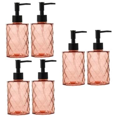 Imagem de Housoutil 6 Peças garrafa de vidro garrafa plastico a laranja colorida acessórios para banheiro antiderrapante mason jar líquido Organizador Bocal saboneteira viagem distribuidor plástico