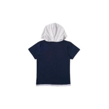 Imagem de Camiseta Bebê Com Capuz Azul College Tip Top