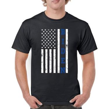 Imagem de Camiseta Joe Biden Bandeira Americana 2024 Pro Democratic Party President Democrats Blue States USA Political Men's Tee, Preto, XXG