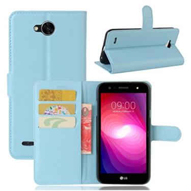 Imagem de Capa para LG X Power2, capa carteira flip de couro PU premium com compartimento para cartão, suporte e fecho magnético [capa interna à prova de choque de TPU] Compatível com LG X Power2