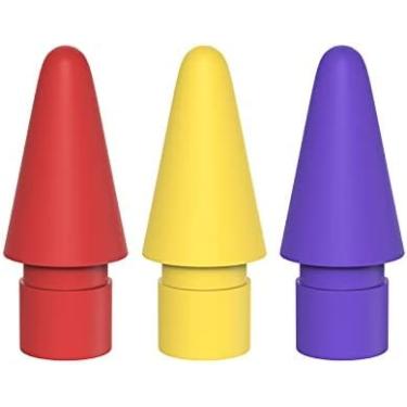 Imagem de [3 peças] Ponta de caneta de substituição TUCANA compatível com ponta colorida Pencil de 1ª e 2ª geração, amarelo/roxo/vermelho