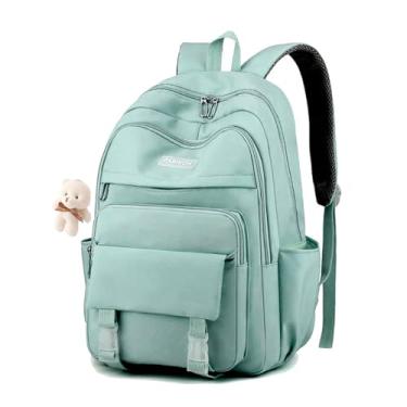 Imagem de Mochila Bolsa Fofa Feminina Kawaii Fashion Viagem Estudante Casual Faculdade Impermeável Linda (Verde)