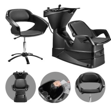 Imagem de Lavatório de Cabelo Champ + Cadeira Primma à Gás Dompel Preto