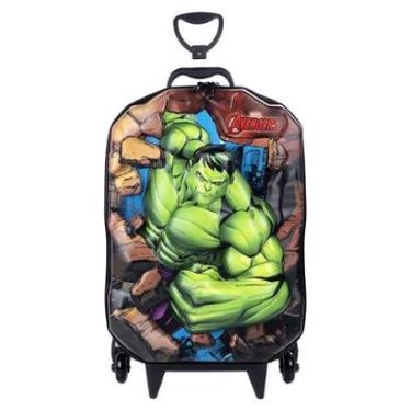 Imagem de Mochila de Rodinhas 3D Hulk Avengers Maxtoy Preto-Masculino