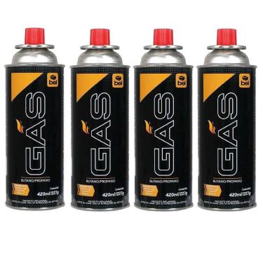 Imagem de Cartucho Refil de Gás Butano  Propano 227g  410ml  4 Unidades BEL