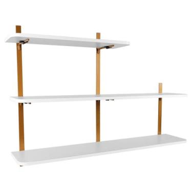 Imagem de Prateleira com 3 Níveis Decoração Sala Escritório Cardiff - Loja da Is