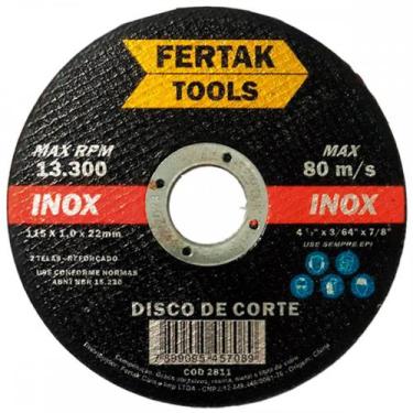 Imagem de Disco Sped/Inox Fertak 4.1/2X7/8X1,0 - Kit C/10 Unidades