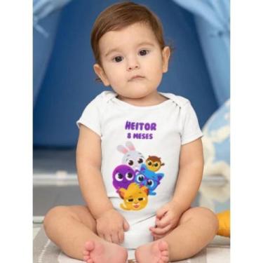 Imagem de Body Bebe Infantil Bolofofos Personalizado Com Nome Mesversario - Loja