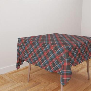 Imagem de Toalha De Mesa Quadrada 4 Lugares Tecido Oxford Xadrez Diagonal Preto,