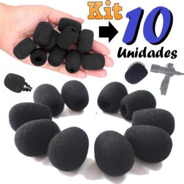 Imagem de Kit Com 10 Espumas Externa Para Microfone De Lapela Anti Puff Capa Tam