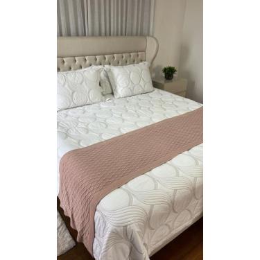 Imagem de Peseira Manta Tricot Sala Cama Casal Queen 230x60cm Veneza - Calu Tric