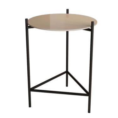 Imagem de Mesa Lateral Marbella Off White e Preta - New Green