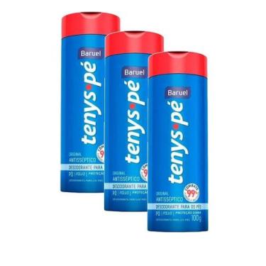 Imagem de Kit 3 Talco Pés Anticéptico Baruel Tenys Pé Original Pó 100g