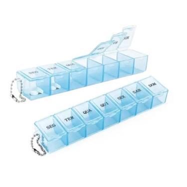 Imagem de Caixa Organizadora Porta Comprimidos Cápsulas Pílulas Semanal Diário P