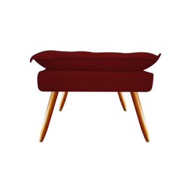 Imagem de Puff Puf Banqueta Decorativa Opala Retangular Suede Marsala Pés Palito