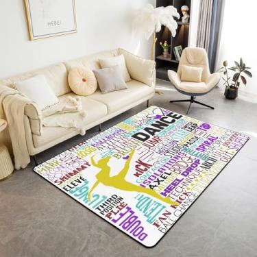 Imagem de Tapete decorativo de dançarina, tapete de chão interno, balé, dança, fronhas, capas de almofada, gracioso, para dançarina, 9,5 x 1,5 m, para meninas, bailarina amarela, decoração de quarto
