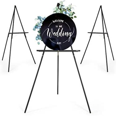 Imagem de VISWIN 3 Peças 63 "Suporte de Cavalete de Tripé de Madeira para Sinal de Casamento, Pôster, Piso de Cavalete Artístico com Moldura Em Forma de A com Bandeja para Pintura, Tela, Cavalete Dobrável