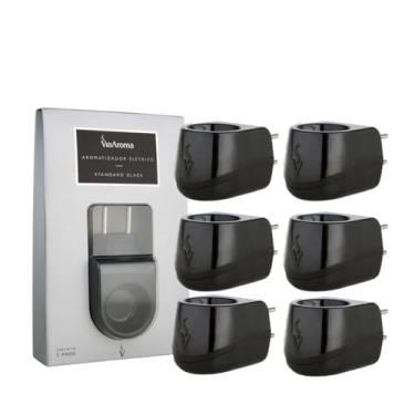 Imagem de Kit 6x Difusor Aromatizador Plástico Preto Elétrico Bivolt de Aromas Essenciais e Óleos Essencias