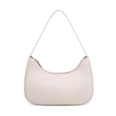 Imagem de Bolsa de ombro moderna para mulheres fofas Hobo Tote Mini Clutch Underarm Purse para uso diário/trabalho/viagem/passeios casuais, Nude.
