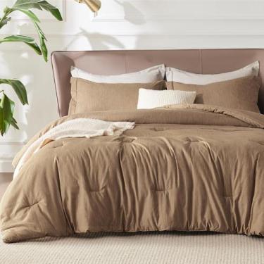 Imagem de Conjunto de Edredom Bedsure Queen Size - 3 Peças - Bege Macio