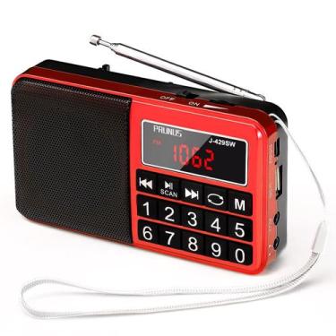 Imagem de Rádio Portátil PRUNUS 429 AM/FM/USB/SD/MP3 - Vermelho