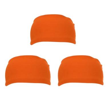 Imagem de PATIKIL Bandanas esportivas masculinas 17,78 cm x 10,16 cm, 3 faixas de suor para corrida, absorção de suor, para mulheres, treino, basquete, ioga, academia, laranja