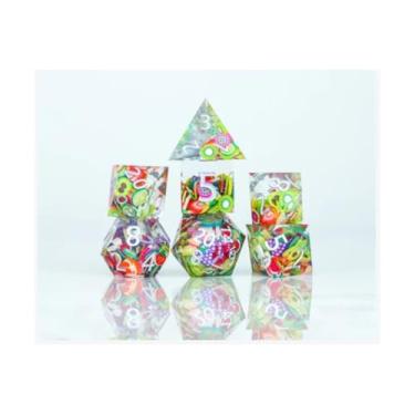 Imagem de Sirius Dice SDZ001402 Sharp-Edged Sharp Fruit Dice Game Set of 7