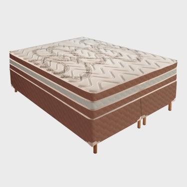 Imagem de 1 Cama Box King 42x193x203cm com Colchão Super King Molas Ensacadas 30x193x203cm Samambaia