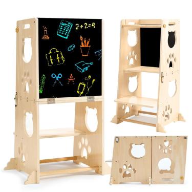 Imagem de Banqueta de cozinha infantil fobig dobrável com lousa