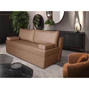 Imagem de Sofá de 03 Lugares Life nu Com Baú que se Transforma em Sofá Cama Resistente e Confortável em Linho Sintético 02
