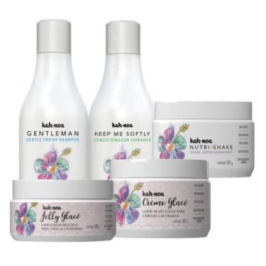 Imagem de Kit Shampoo, Cond, Nutri-Shake, Creme e Jelly Glacê Kah-Noa