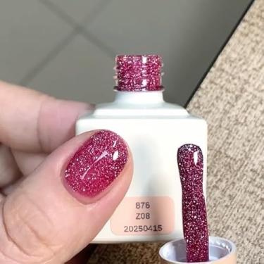 Imagem de ADHERE Série Diamante Estrelado - 12ml Esmalte para Unhas de Diamante Esmagado Deslumbrante, Gel Polimento Brilhante Reluzente Refletivo, para Salão de Arte em Unhas DIY (Z08)