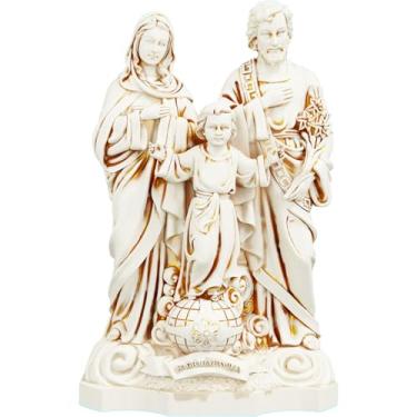 Imagem de Estátua Sagrada Família Imagem Católica (Cor Mármore Dourado)