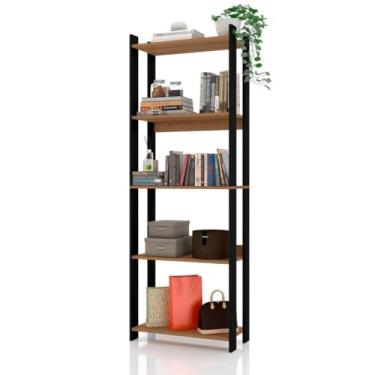 Imagem de Estante Livreiro Estilo Industrial Escritorio Prateleira Livros Sala Cozinha Decoração Ambientes Preto