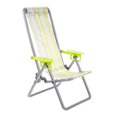 Imagem de Milisten Cadeira De Praia Em Miniatura Casa De Bonecas Cadeira Dobrável De Madeira Banho De Sol Acessórios De Móveis Em Miniatura Casa De Bonecas Decoração De Jardim De